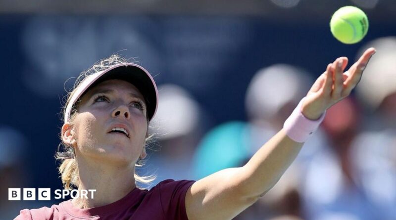 Katie Boulter prepares to serve