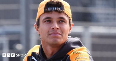 Lando Norris, in McLaren kit, pictured wearing a cap turned around backwards before the 2026 Dutch Grand Prix