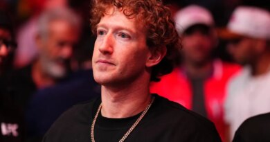 Mark Zuckerberg is seen in attendance during the UFC 313 event at T-Mobile Arena on March 08, 2025 in Las Vegas.