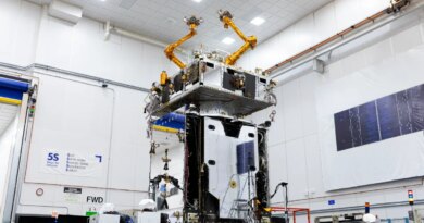 Northrop Grumman's MRV stretches its arms before being packed into a rocket faring.