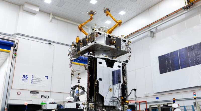 Northrop Grumman's MRV stretches its arms before being packed into a rocket faring.