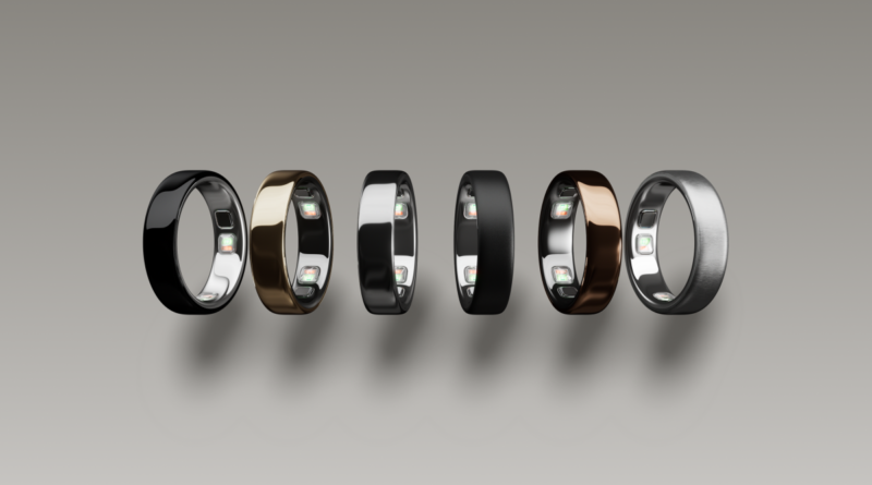 array of 6 Oura rings