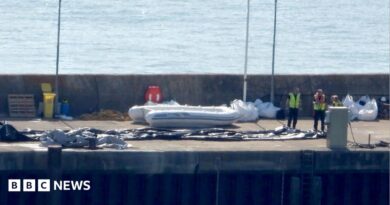 A Border Force boat with a dinghy.