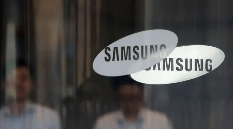 The Samsung logo is displayed at the Samsung office.