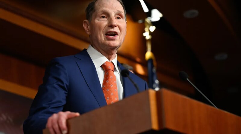 Senator Ron Wyden, a Democrat from Oregon, during a news conference at the US Capitol in Washington, DC, US, on Wednesday, June 17, 2026.
