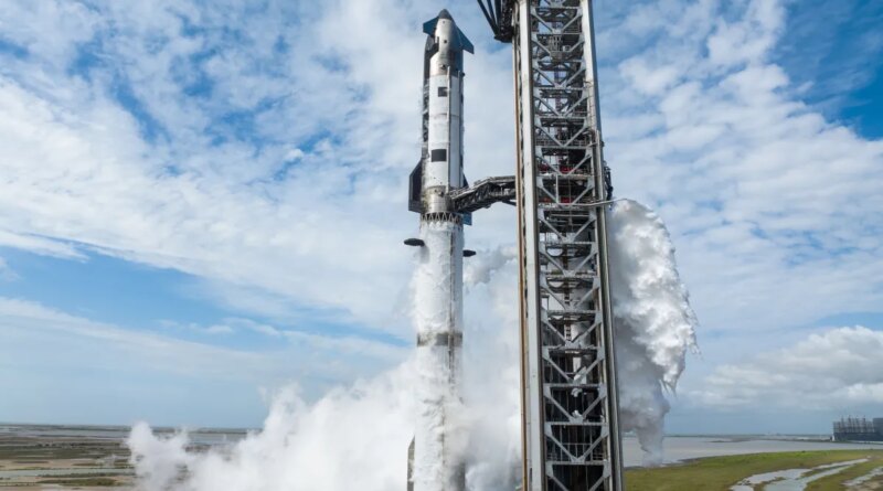SpaceX Starship V3 on launch pad