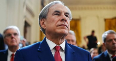 Greg Abbott, governor of Texas, as US President Donald Trump, not pictured, speaks before an executive order signing in the East Room of the White House in Washington, DC, US, on Thursday, March 20, 2025. The order directs the secretary of education to take steps to close the department and "return education authority to the States," according to a White House fact sheet on the order. Photographer: Bonnie Cash/UPI/Bloomberg via Getty Images