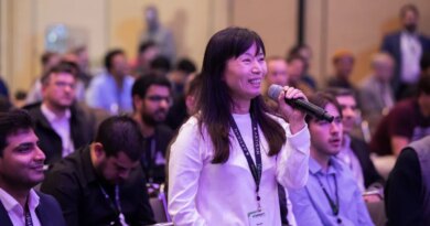 An audience member asks a question at the 2025 TechCrunch Disrupt event