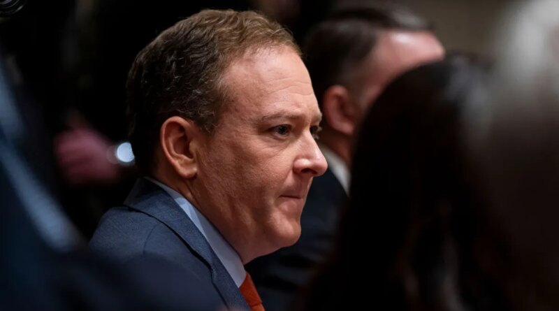 Lee Zeldin, administrator of the US Environmental Protection Agency (EPA), sits in a cabinet meeting.