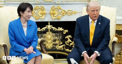 US President Donald Trump and Sanae Takaichi, Japan's prime minister, during a meeting in the Oval Office of the White House in Washington, DC, US, on Thursday, 19 March, 2026.