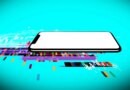an illustration on a blue background indicating spyware stealing data from a person's phone