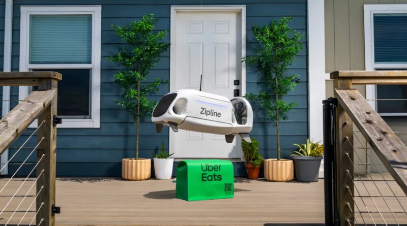 Uber adds Zipline drones to its Eats delivery network | TechCrunch