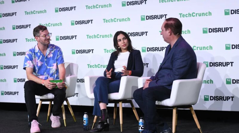 May Habib onstage at TechCrunch Disrupt 2023.