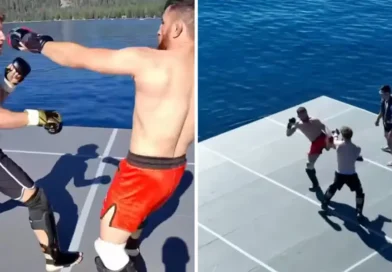 Zuckerberg brings back the floating battle barge to spar with UFC fighter Merab Dvalishvili on a lake