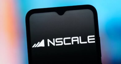 Nscale logo shown on a smartphone screen