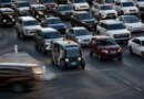 Zoox robotaxi in Vegas traffic