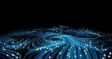 Images of lights and light trails against a black background, used in a post about Akamai's investment in Macrometa
