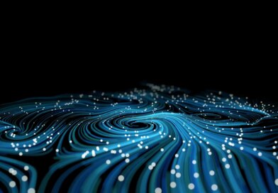 Images of lights and light trails against a black background, used in a post about Akamai's investment in Macrometa