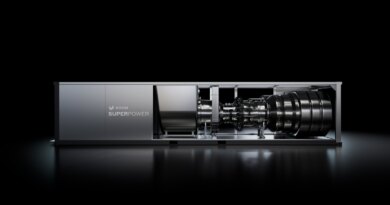 An illustration shows Boom's stationary gas turbine.