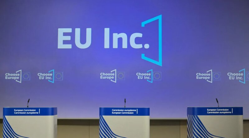 A photo shows the logo of the "EU Inc" plan