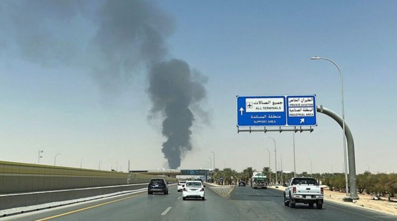 Flames, smoke seen near Riyadh airport after Saudi warning of aerial attack threat