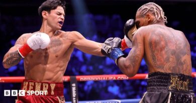 Ryan Garcia lands a punch on Conor Benn