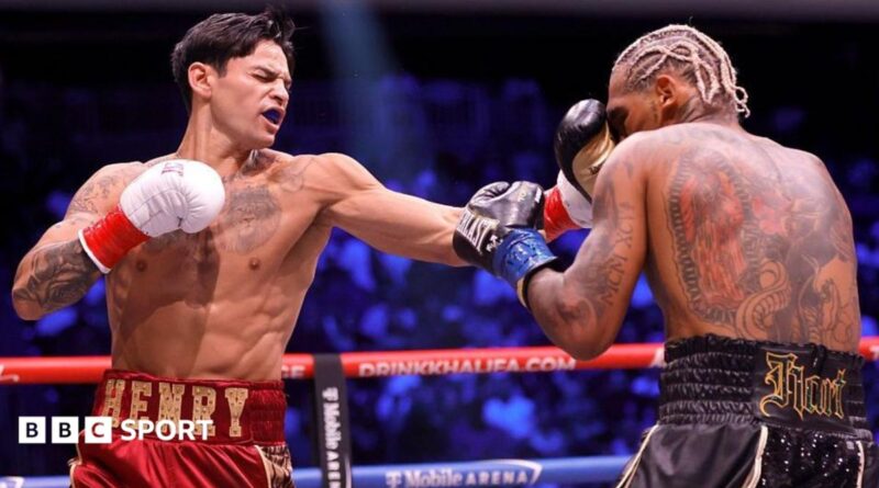 Ryan Garcia lands a punch on Conor Benn