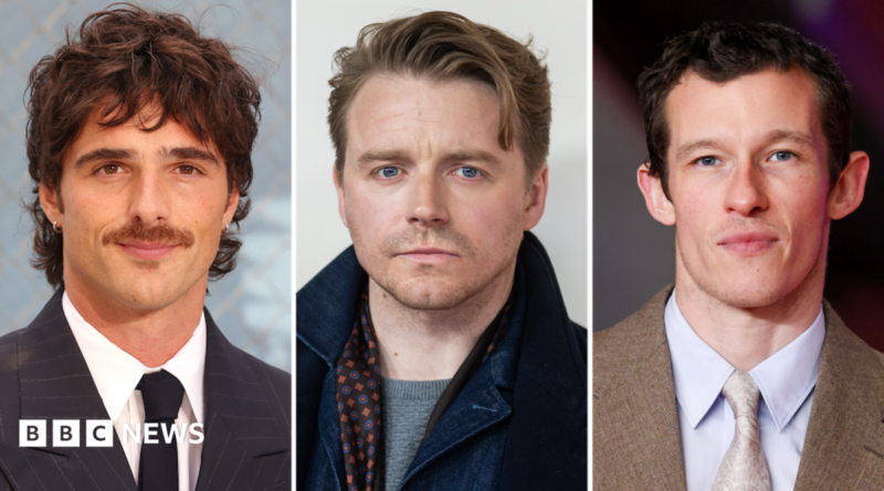 A composite image showing, from left to right, Jacob Elordi, Jack Lowden and Callum Turner