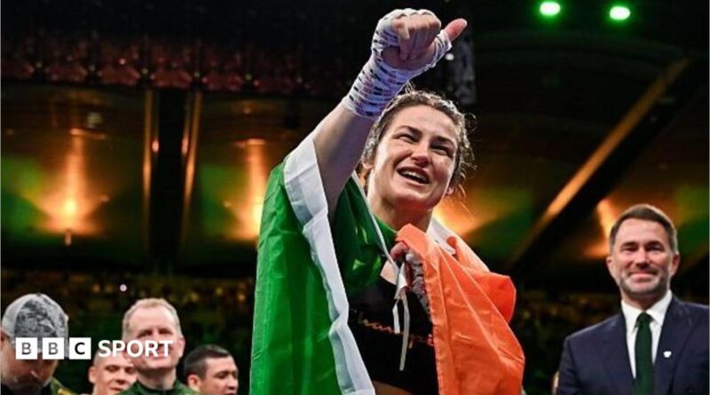 Katie Taylor salutes the Croke Park crowd