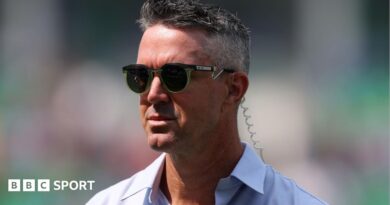 Kevin Pietersen looks on during a commentary spell