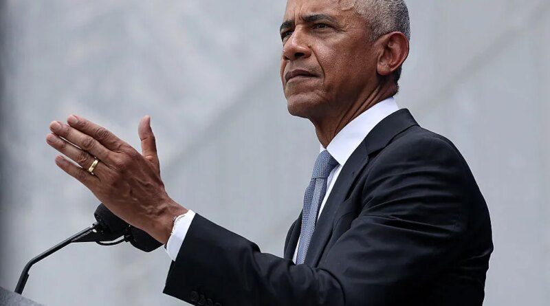 Former U.S. President Barack Obama speaks during the dedication ceremony for the opening of the Barack Obama Presidential Center in John Lewis Plaza on June 18, 2026 in Chicago, Illinois.
