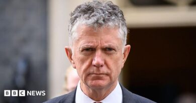 National Security Adviser of the United Kingdom Jonathan Powell is pictured outside 10 Downing Street in October 2025.