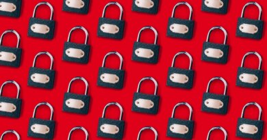 a pattern of locks on a red background