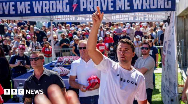 Picture of the event where Charlie Kirk was killed, showing crowds in a UVU courtyard on 10 September 2025