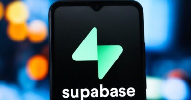 Supabase logo is seen displayed on a smartphone screen.