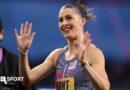 Amy Hunt smiles and waves after the 200m at the Ultimate Championship