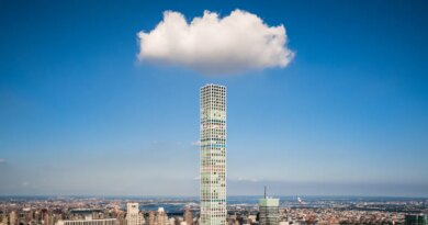 A cloud hangs over 432 Park Ave, New York City.