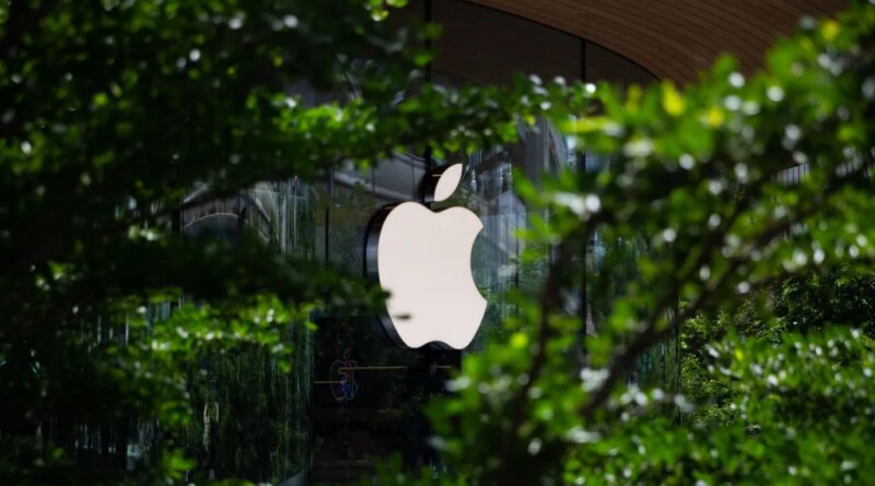 Apple logo on Apple Store in Bankok, Thailand.