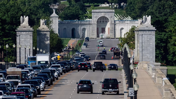 Trump says 250ft arch will be ‘military complex’ with drones and snipers