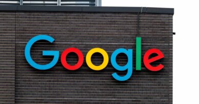 The Google logo and lettering can be seen on the facade of the company's Munich headquarters.