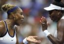 Serena and Venus Williams celebrate winning a point at the 2026 US Open