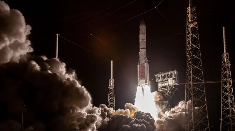 A Vulcan Rocket from United Launch Alliance (ULA) lifts off from pad 41 at the Cape Canaveral Space Force Station, carrying two satellites in a classified mission USSF-106 for the United States Space Force. (Photo by Manuel Mazzanti/NurPhoto via Getty Images)