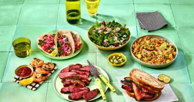 array of prepared food on plates