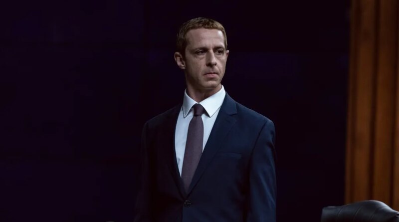 Jeremy Strong as Mark Zuckerberg in The Social Reckoning