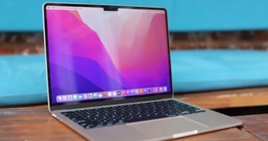 M2 Apple Macbook Air, open on desk