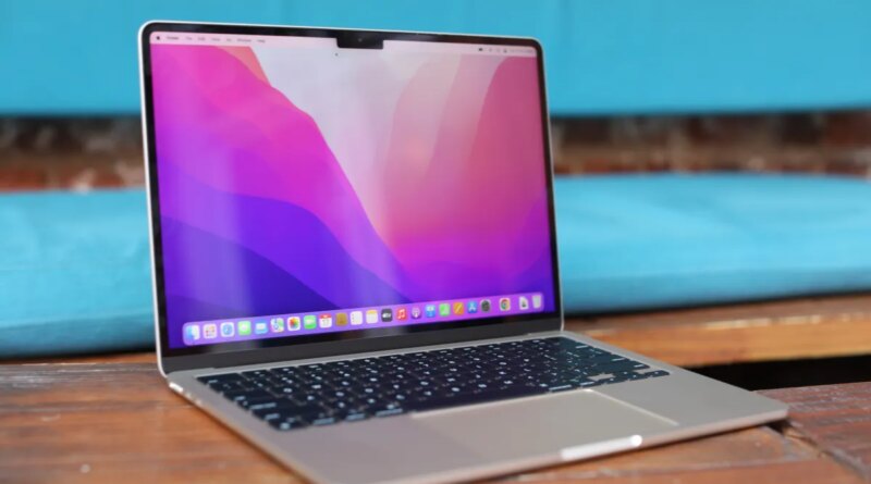 M2 Apple Macbook Air, open on desk