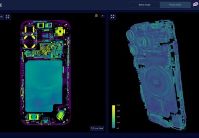 A CT scan shows the inside of an iPhone