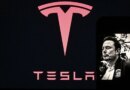In this photo illustration, Tesla logo is seen on a screen, while an image of Tesla CEO Elon Musk is displayed on a mobile phone