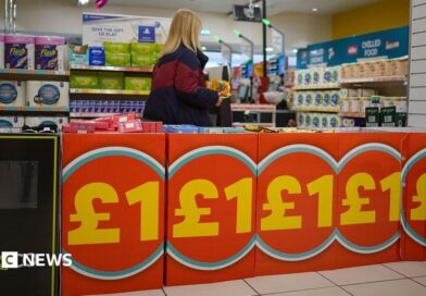 A woman in a Poundland store