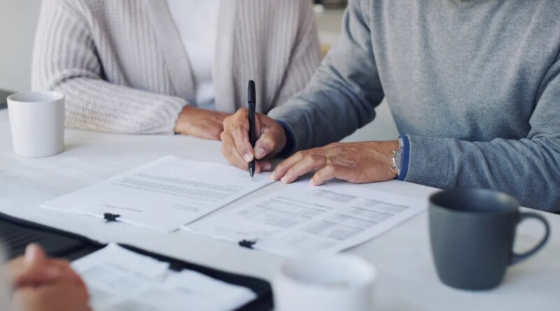 Cropped shot of a senior couple meeting with a consultant to discuss paperwork at home